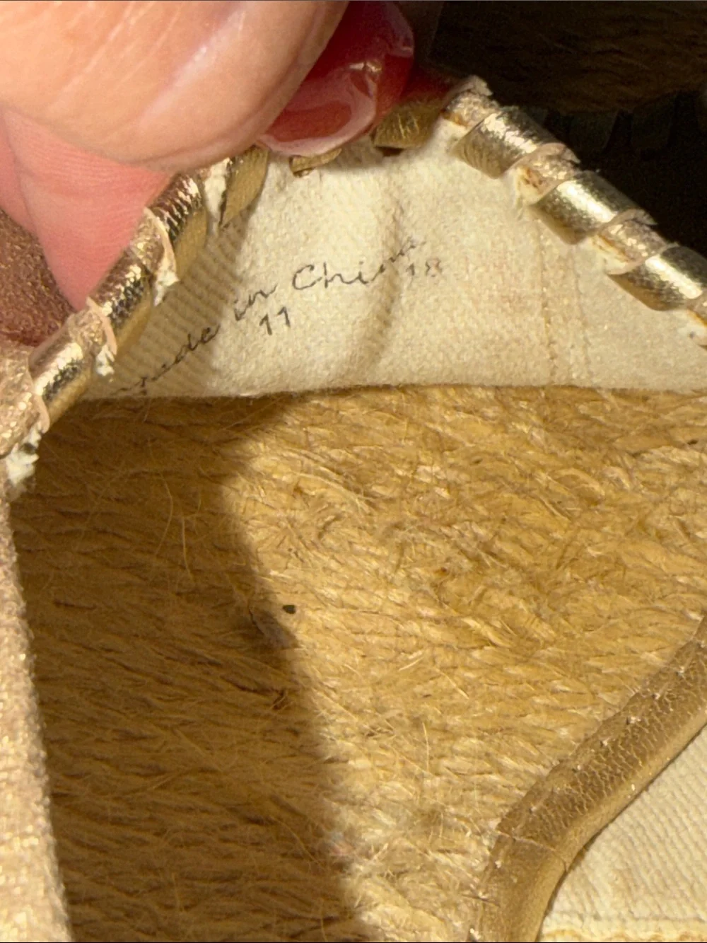 Jack Rogers Metallic Gold Espadrille Wedge Peep-Toe
